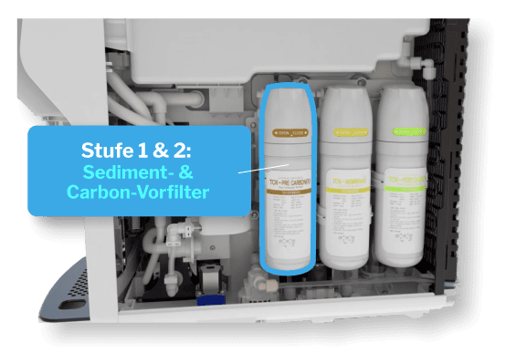 Umkehrosmoseanlage_Wasserfilter_Filter1und2 Umkehrosmose Wasserfilter Stufe 1 und 2